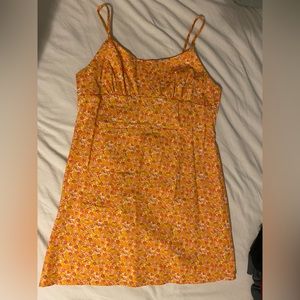 Orange floral dress
